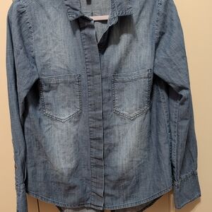 Elan Denim Style 100% Cotton Button Up Shirt